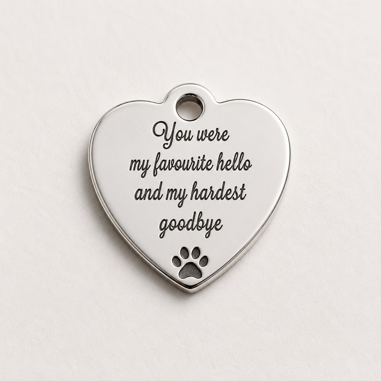 Heart Charm Favourite hello and hardest goodbye Pet Memorial Keepsake Gift time2letgo