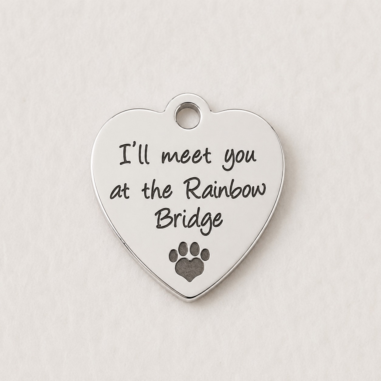 Heart Charm Meet you at the Rainbow Bridge Pet Memorial Gift Keepsake time2letgo