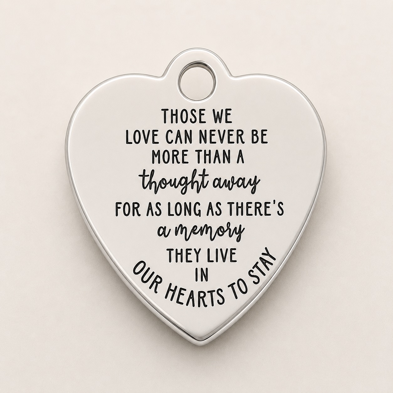 Heart Charm Those we love can never be more than a thought away Pet Memorial Keepsake Gift time2letgo