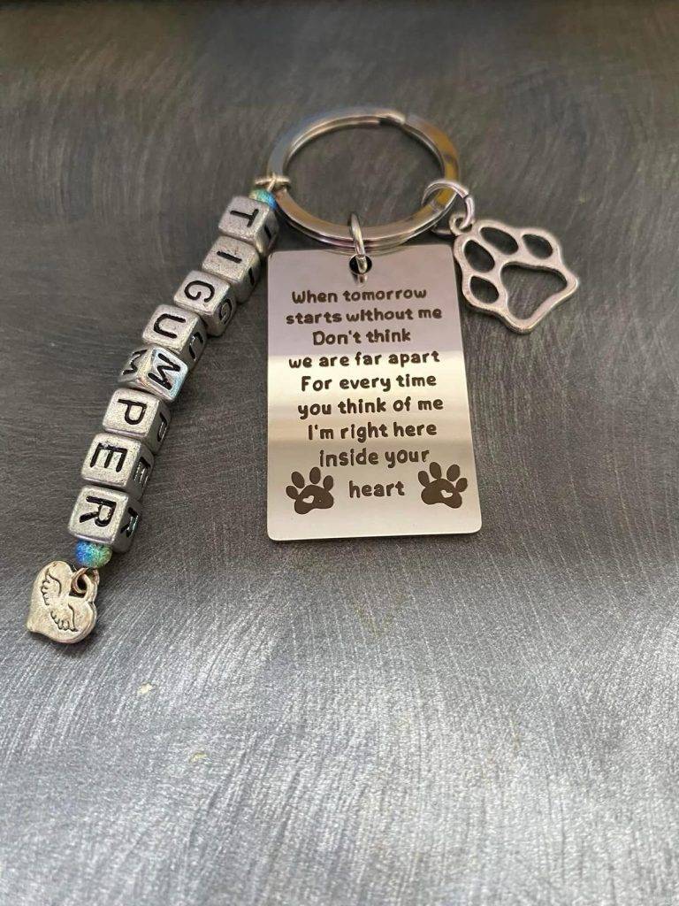 Pet Memorial Keyring When Tomorrow Starts 5