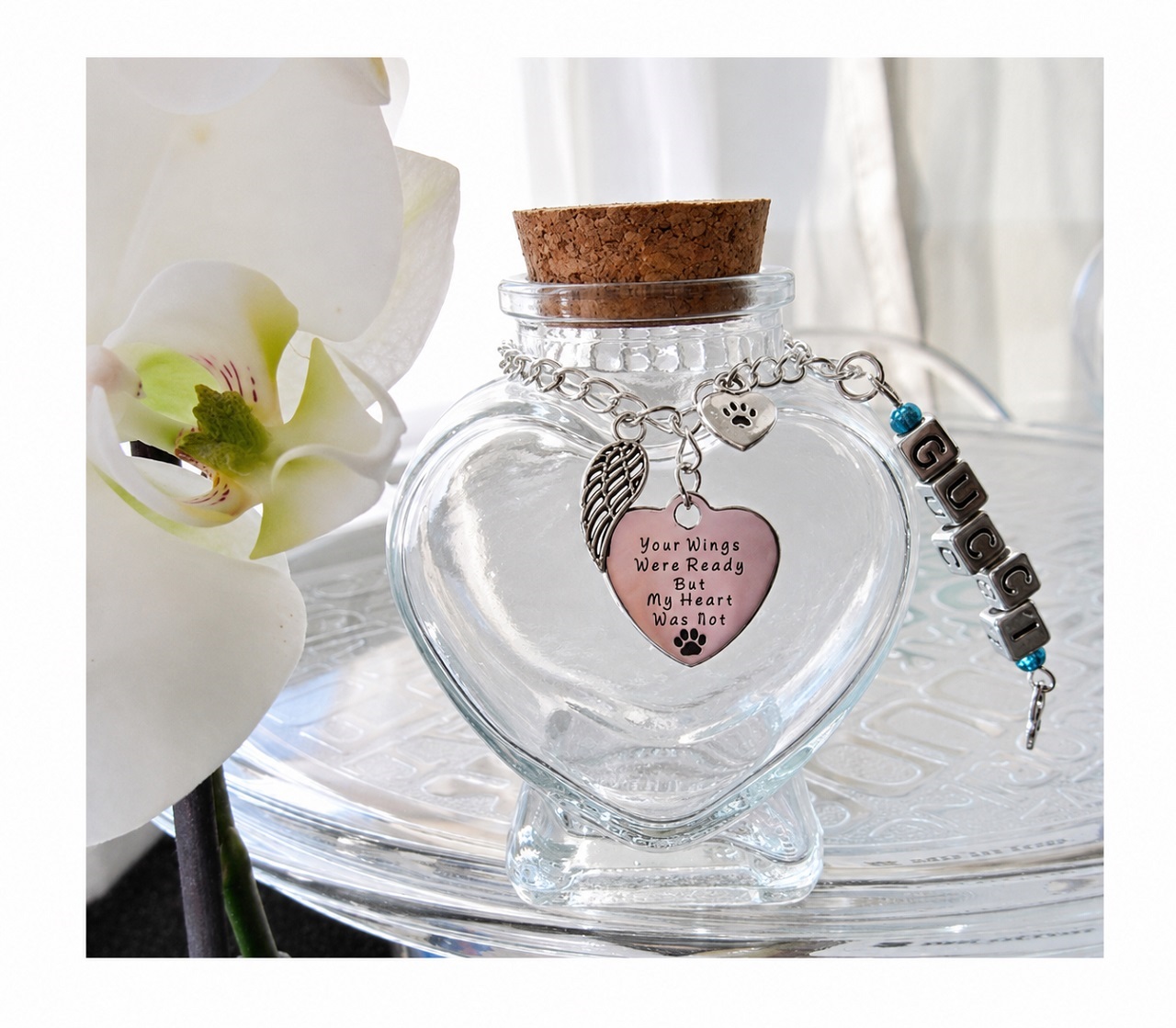 Personalised Pet Ashes Glass Urn time2letgo