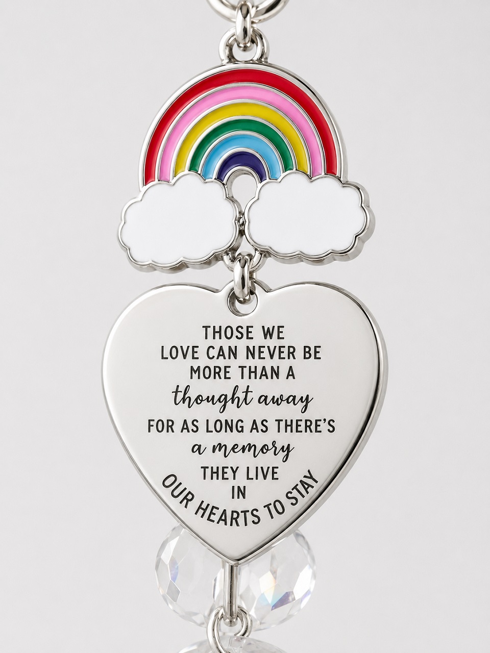 Rainbow & heart charm Those we love can never be more than a thought away Pet Memorial Keepsake Gift time2letgo