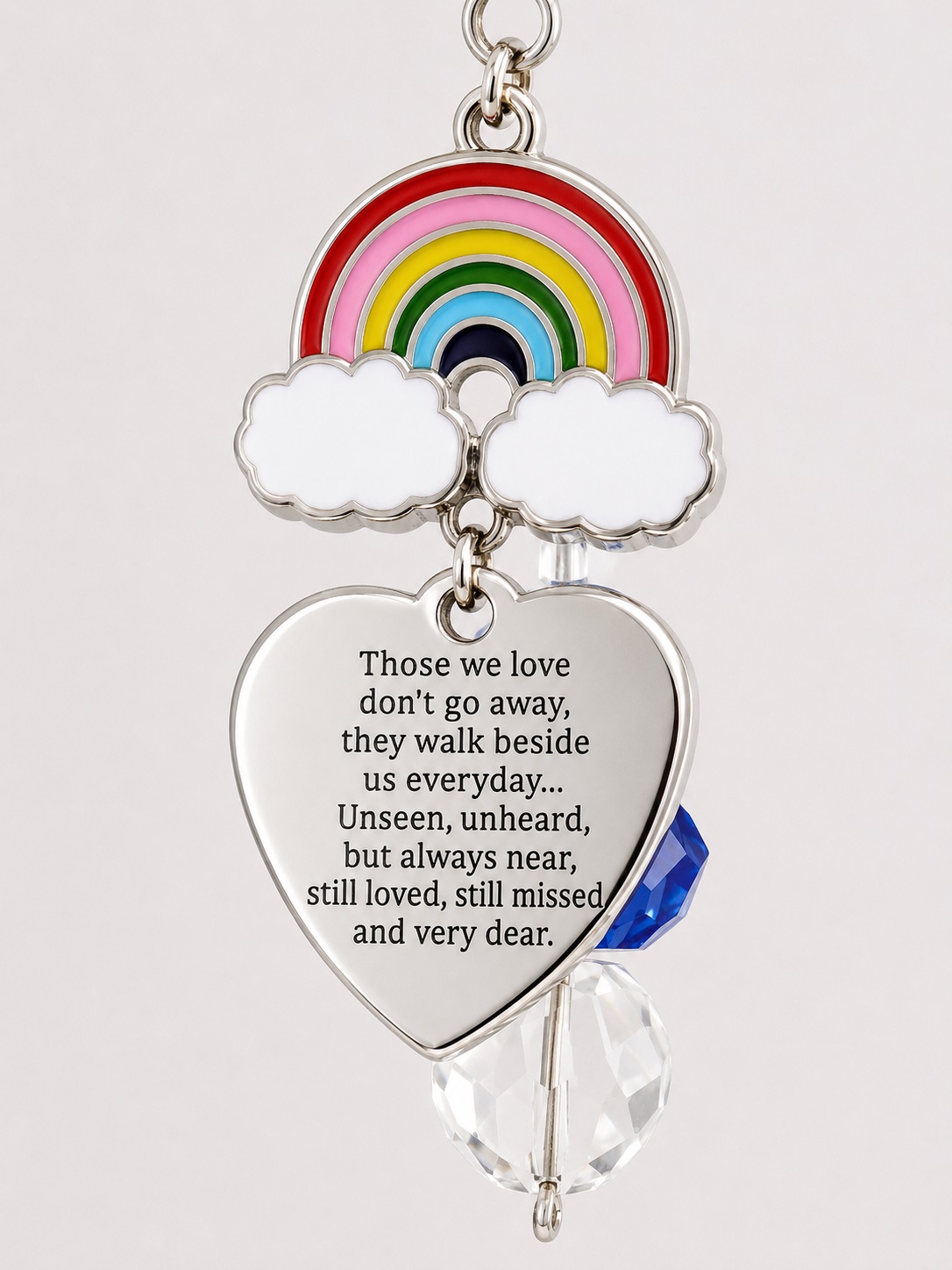 Rainbow & heart charm Those we love don't go away Pet Memorial Keepsake Gift time2letgo
